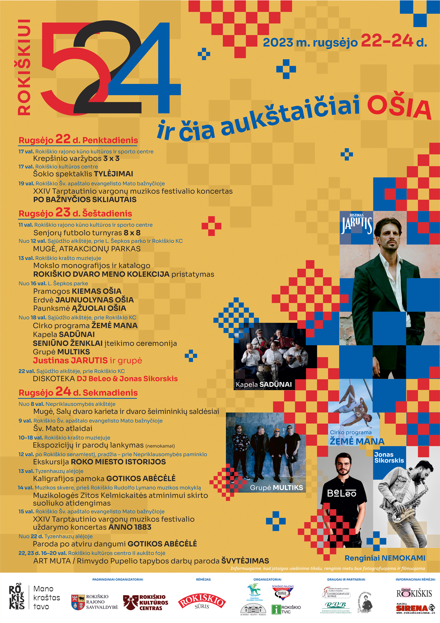 Rokiškio 524-ojo gimtadienio šventės programa