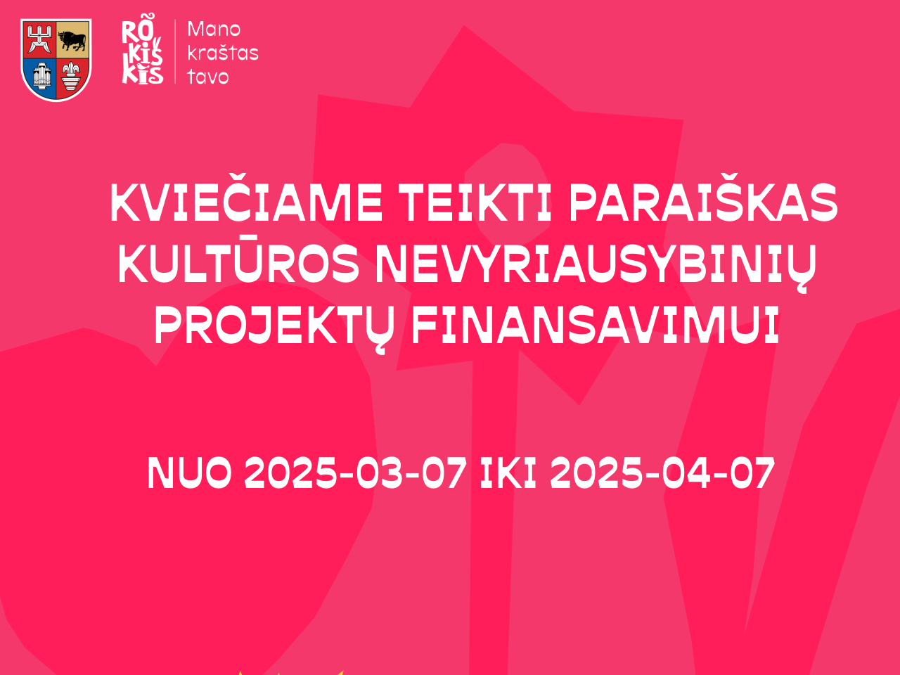 Kviečiame teikti paraiškas kultūros nevyriausybinių projektų finansavimui