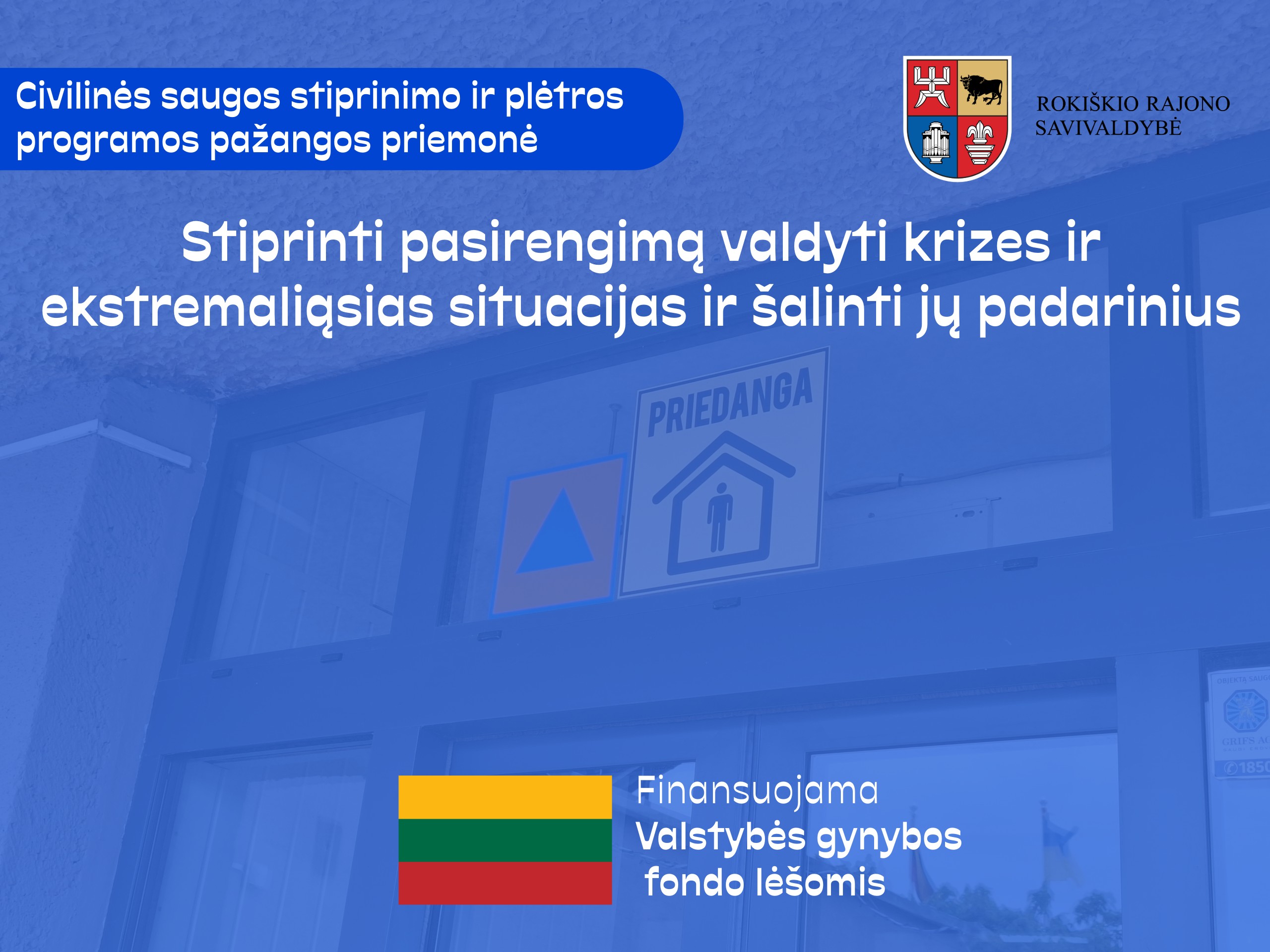 Gautas finansavimas kolektyvinės apsaugos statinių aprūpinimui ir priedangų naujinimui